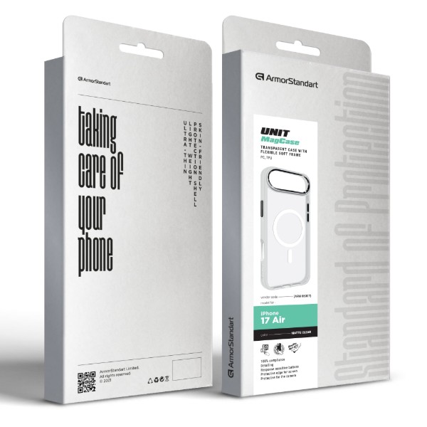 Фото - Чехол для смартфона Armorstandart Unit MagCase for Apple iPhone 17 Air Matte Clear (ARM86307)