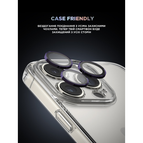 Фото - Захисне скло для смартфону Armorstandart для камери Supreme Black Icon for iPhone 14 Pro/14 Pro Max Purple (ARM76596)