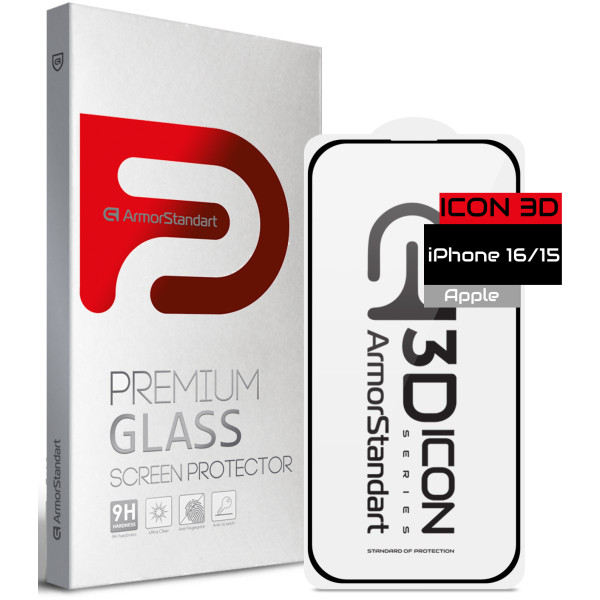 Фото - Захисне скло для смартфону ArmorStandart Icon 3D for Apple iPhone 16 / 15 (ARM78027) Фото - Захисне скло для смартфону ArmorStandart Icon 3D for Apple iPhone 16 / 15 (ARM78027)