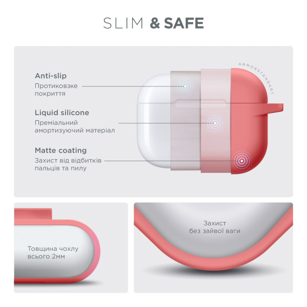 Фото - Чехол для наушников Armorstandart Hang Case for Apple AirPods Pro 2 Pink (ARM68588)
