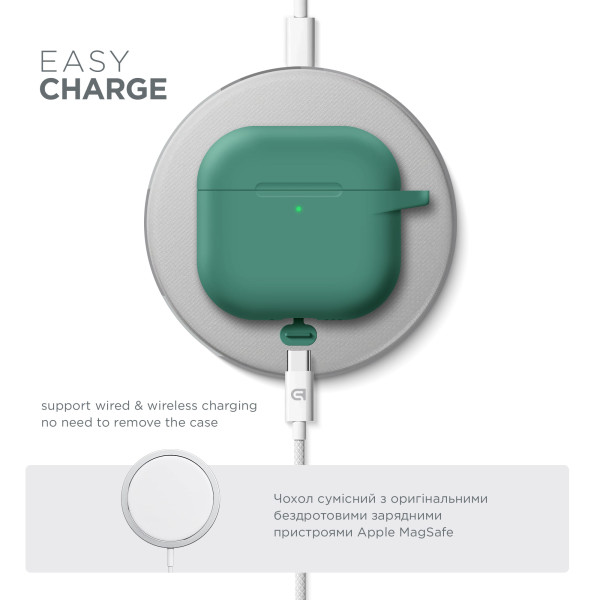 Фото - Чохол для навушників Armorstandart Hang Case for Apple AirPods 4 Needle Green (ARM81289)