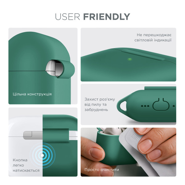 Фото - Чохол для навушників Armorstandart Hang Case for Apple AirPods 4 Needle Green (ARM81289)