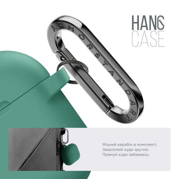 Фото - Чохол для навушників Armorstandart Hang Case for Apple AirPods 4 Needle Green (ARM81289)