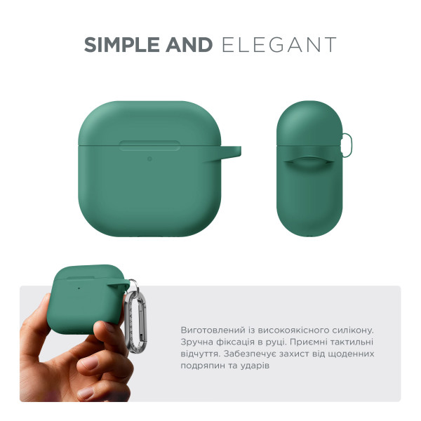 Фото - Чохол для навушників Armorstandart Hang Case for Apple AirPods 4 Needle Green (ARM81289)