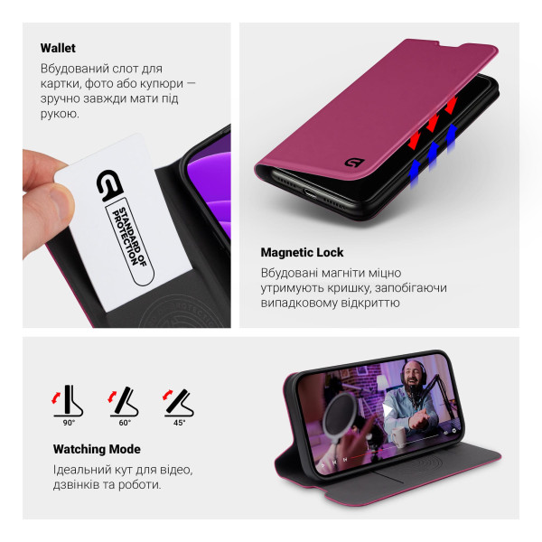 Фото - Чехол для смартфона Armorstandart OneFold Case for Motorola Edge 60 Pro 5G Wine Red (ARM85910)