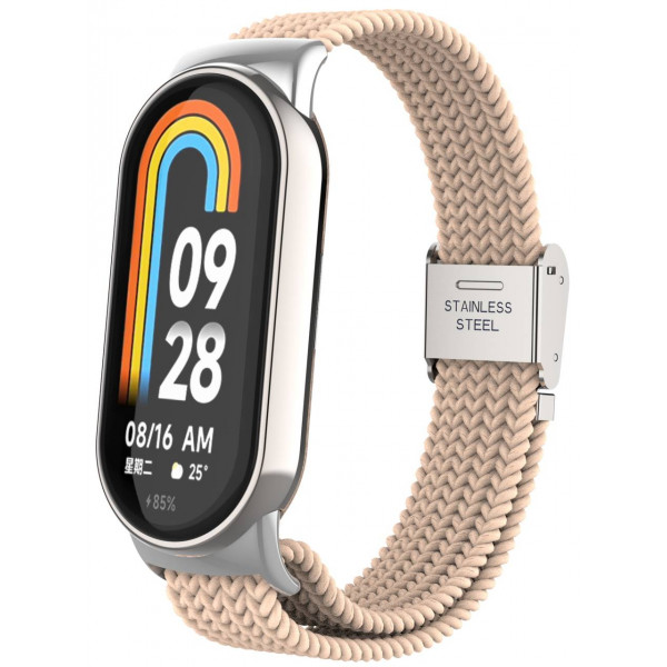 Фото - Ремінець для фітнес-браслету Armorstandart Braided Solo Loop for Xiaomi Mi Band 8/9 Pink Sand (ARM69930)