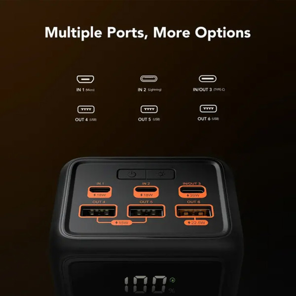 Фото - Батарея мобильная Veger Built-in LED Flash 56000mAh 202,2Wh 3.7V Black (VG-W5001C)