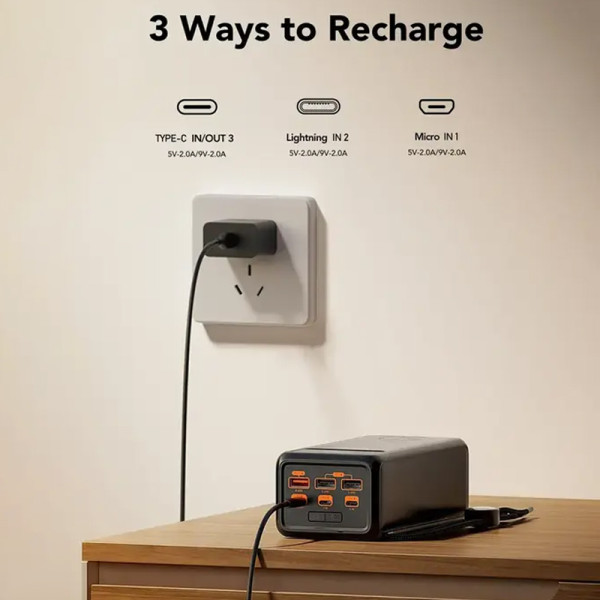 Фото - Батарея мобильная Veger Built-in LED Flash 56000mAh 202,2Wh 3.7V Black (VG-W5001C)