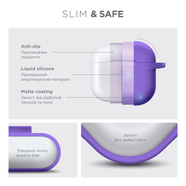 Фото - Чохол для навушників Armorstandart Hang Case for Apple AirPods 4 Purple (ARM81292)