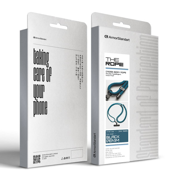 Фото - Ремінець для смартфону Armorstandart Rope Black Denim with Dark holder (ARM76096)