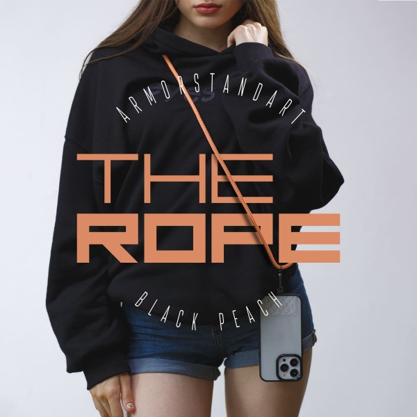 Фото - Ремінець для смартфону Armorstandart Rope Black Peach with Clear holder (ARM76097)