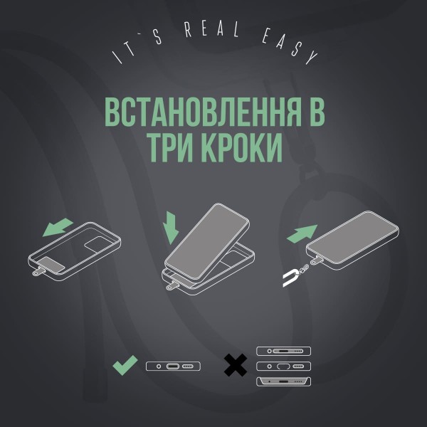 Фото - Ремешок для смартфона Armorstandart Rope Black Royalty with Clear holder (ARM76093)