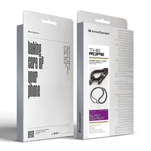 Фото - Ремешок для смартфона Armorstandart Rope Black Royalty with Clear holder (ARM76093)