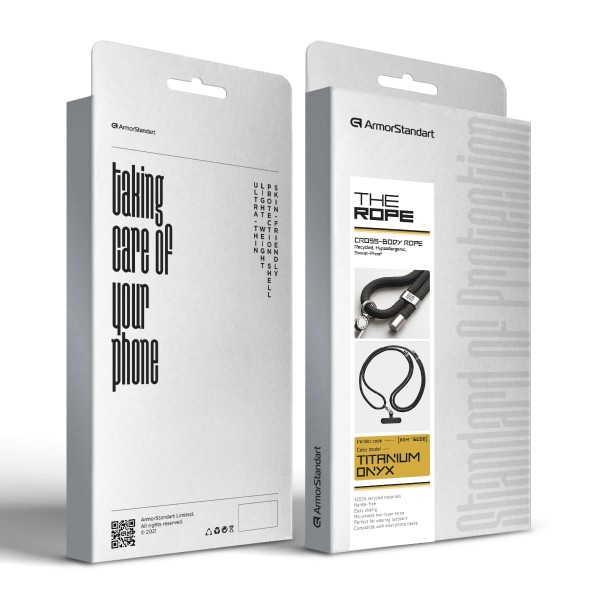 Фото - Ремінець для смартфону Armorstandart Rope Titanium Onyx with Dark holder (ARM76098)