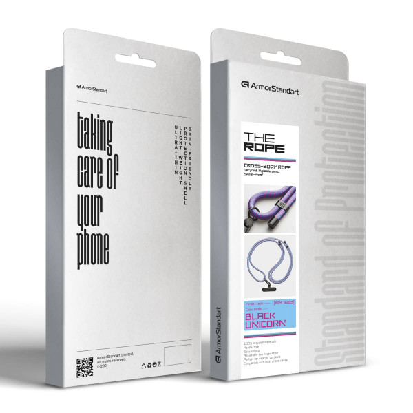 Фото - Ремінець для смартфону Armorstandart Rope Black Unicorn with Dark holder (ARM76095)