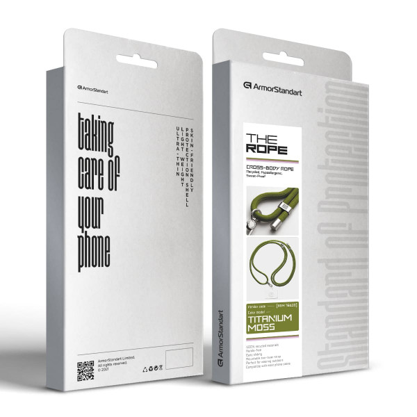 Фото - Ремінець для смартфону Armorstandart Rope Titanium Moss with Clear holder (ARM76100)
