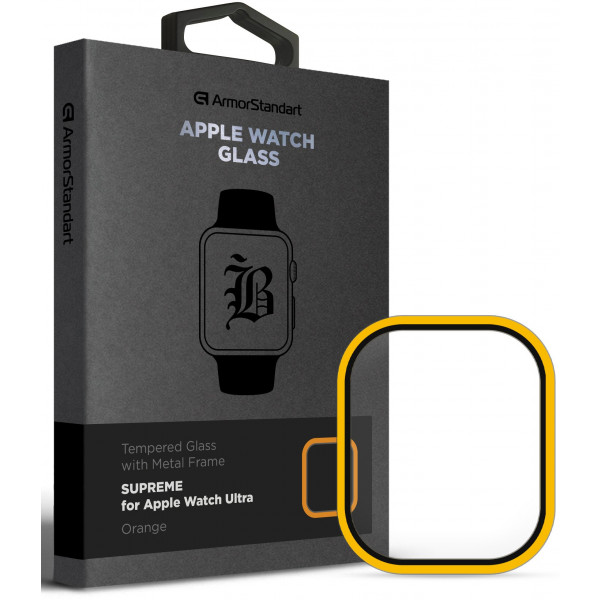 Фото - Захисне скло для смарт-годинника Armorstandart Supreme BI Metal Frame for Apple Watch Ultra 49 mm Orange (ARM78300)