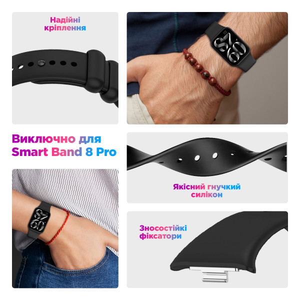Фото - Ремінець для фітнес-браслета Armorstandart for Xiaomi Mi Band 9 Pro / 8 Pro / Redmi Watch 4 / Redmi Watch 5 Midnight Blue (ARM73968)