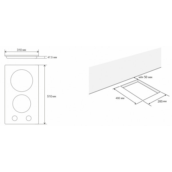 Фото - Варочная панель Domino ELEYUS ORIS 30 WH CF