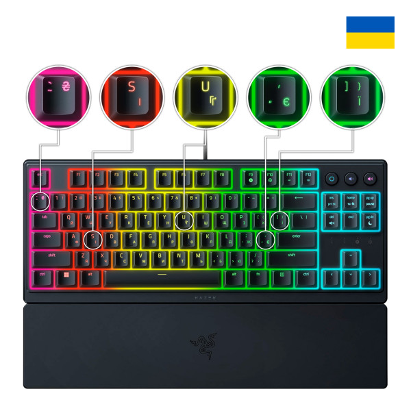 Фото - Клавиатура проводная игровая Razer Ornata V3 TKL 84key (RZ03-04881800-R371)