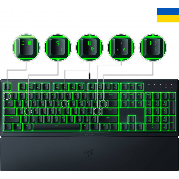 Фото - Клавіатура дротова ігрова Razer Ornata V3 X UKR USB Black (RZ03-04471900-R371)