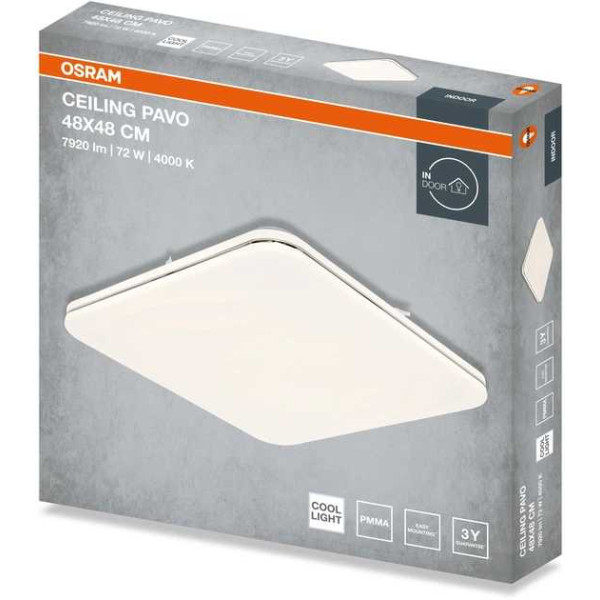 Фото - Світлодіодний світильник Osram CEILING PAVO 480мм Square 72Вт 4000K (4099854664168)