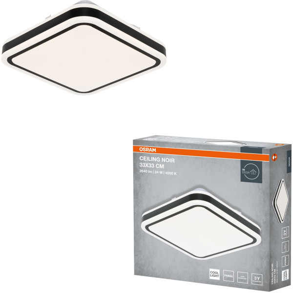 Фото - Світлодіодний світильник Osram CEILING NOIR 330мм Square 24Вт 4000K (4099854664328)