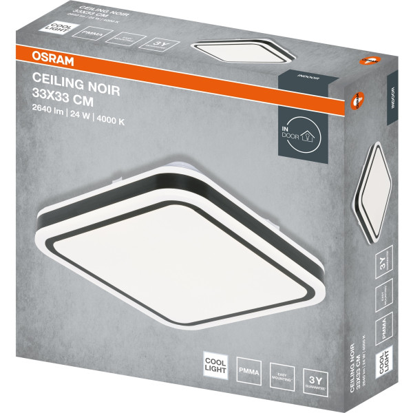Фото - Світлодіодний світильник Osram CEILING NOIR 330мм Square 24Вт 4000K (4099854664328)