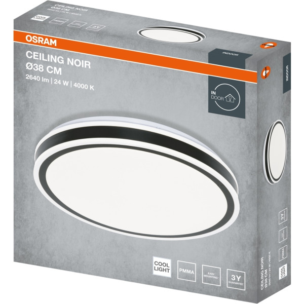 Фото - Світлодіодний світильник Osram CEILING NOIR 380мм Round 24Вт 4000K (4099854663628)