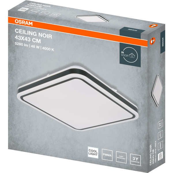 Фото - Світлодіодний світильник Osram CEILING NOIR 430мм Square 48Вт 4000K (4099854664380)