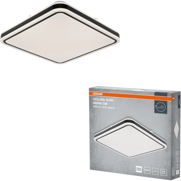Фото - Світлодіодний світильник Osram CEILING NOIR 48x48см Square 72 W 4000 К (4099854664441)