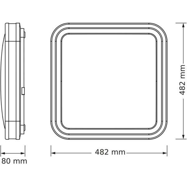 Фото - Світлодіодний світильник Osram CEILING NOIR 48x48см Square 72 W 4000 К (4099854664441)