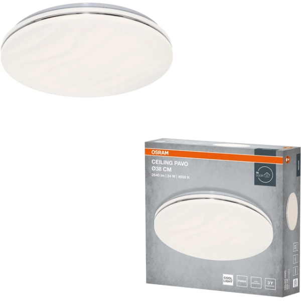 Фото - Світлодіодний світильник Osram CEILING PAVO 380мм Round 24Вт 4000K (4099854663765)