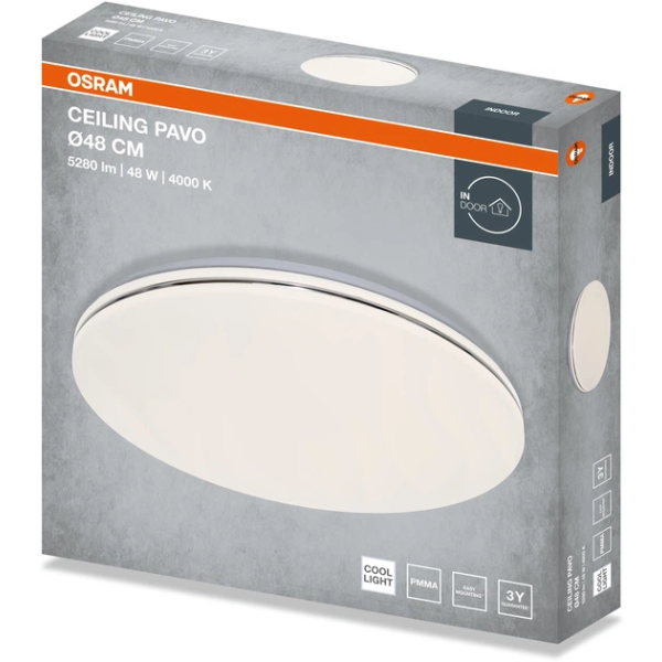 Фото - Світлодіодний світильник Osram CEILING PAVO 480мм Round 48Вт 4000K (4099854664502)