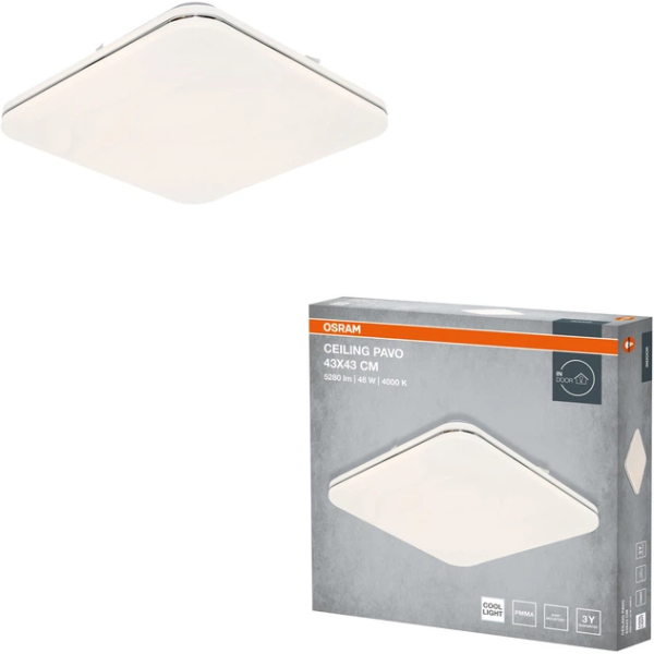 Фото - Светодиодный светильник Osram CEILING PAVO 430мм Square 48Вт 4000K (4099854664625)