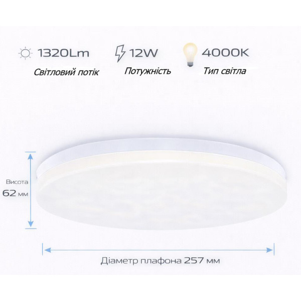 Фото - Світлодіодний світильник Osram CEILING ROUND 12Вт 4000K 960Лм (4099854647154)