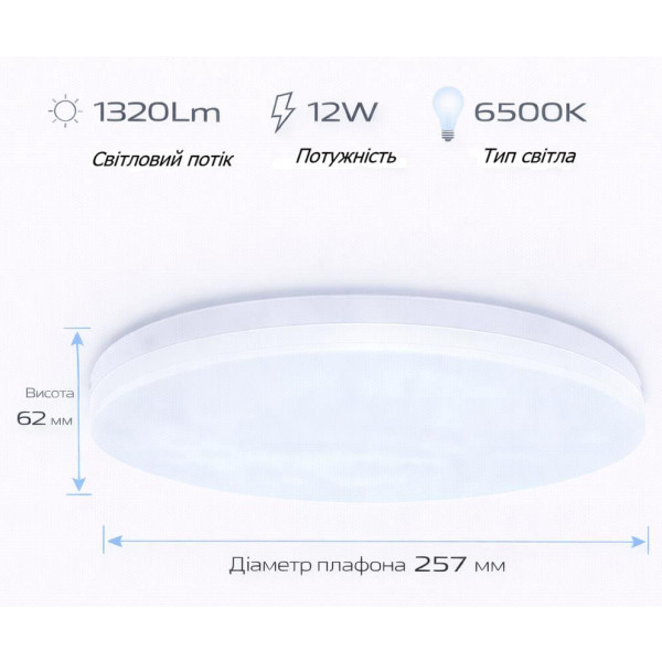 Фото - Світлодіодний світильник Osram CEILING ROUND 12Вт 6500K 960Лм (4099854647178)