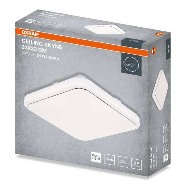 Фото - Світлодіодний світильник Osram CEILING SKYNE 330мм Square 24Вт 4000K (4099854663826)