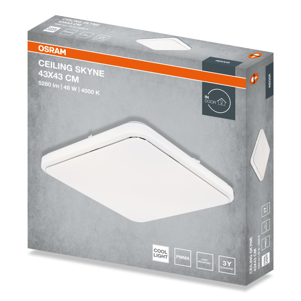 Фото - Світлодіодний світильник Osram CEILING SKYNE 430мм Square 48Вт 4000K (4099854664779)