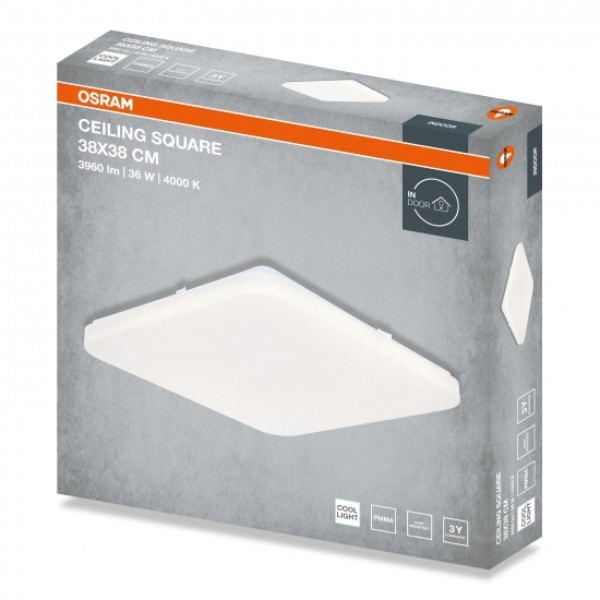 Фото - Світлодіодний світильник Osram CEILING SQUARE 36Вт 4000K 2880Лм (4099854649004)