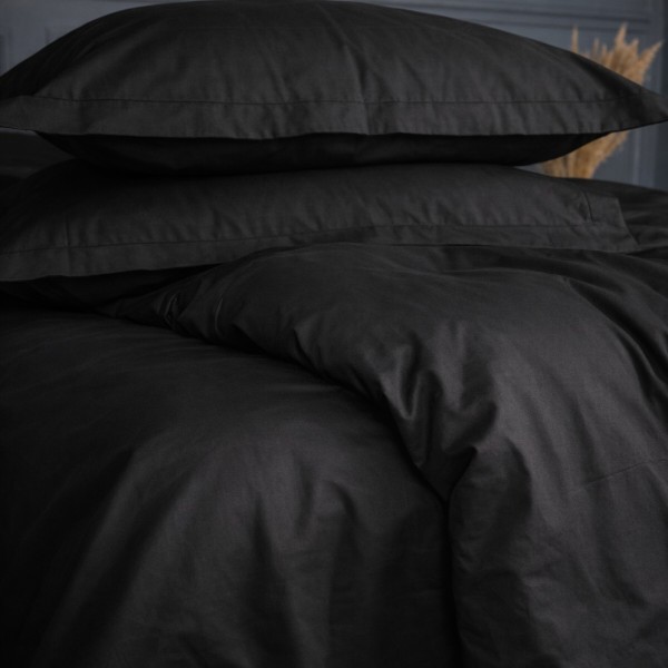 Фото - Комплект постільної білизни MirSon Poplin Line 099 Black 200 x 220 см (2200006279808)