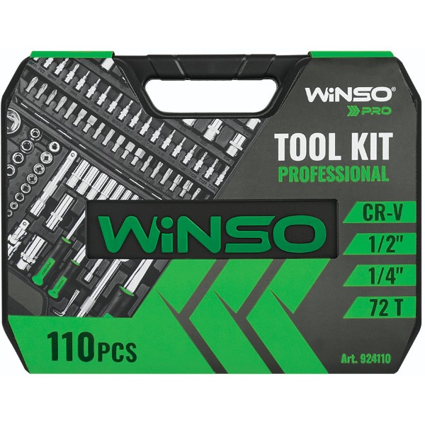 Фото - Набор инструментов Winso в кейсе Pro 110 шт. (924110)
