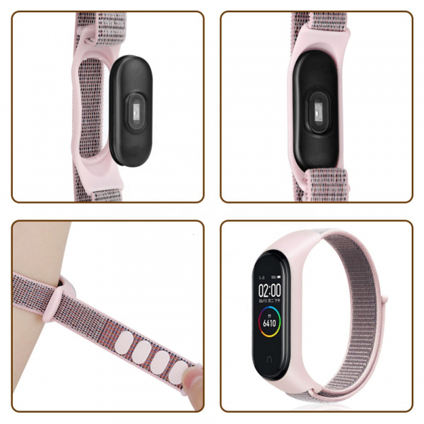 Фото - Ремінець для фітнес-браслету BeCover Nylon Style for Xiaomi Mi Smart Band 7 Red-Rainbow (707669)