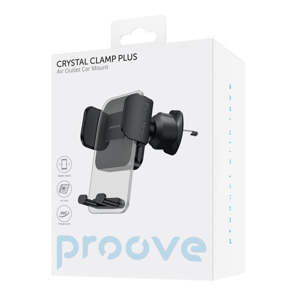 Фото - Автодержатель Proove Crystal Clamp Plus Air Outlet Car Mount black (CHCCP0000001)