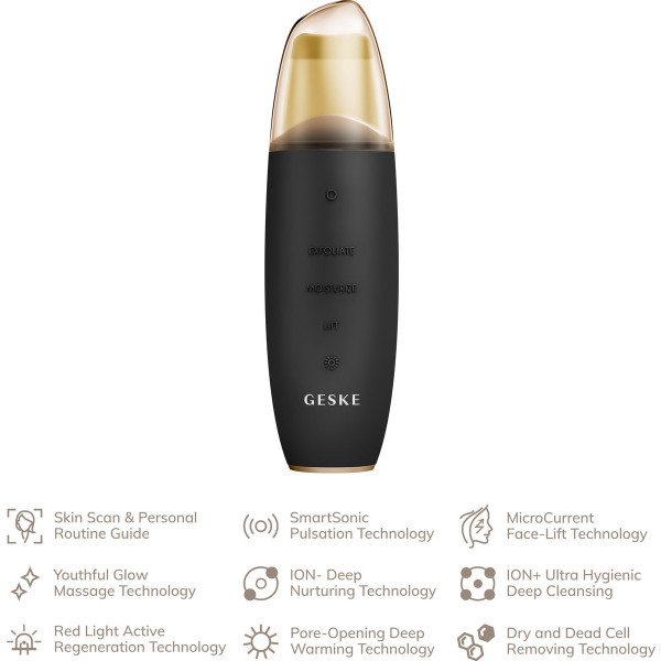 Фото - Прилад для чищення обличчя GESKE MicroCurrent Skin Scrubber & Blackhead Remover 9 в 1 (GK000044GY01)