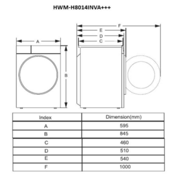 Фото - Стиральная машина Heinner HWM-H8014INVA+++