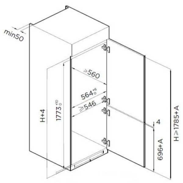 Фото - Холодильник встраиваемый Heinner HC-BIM271INVE++