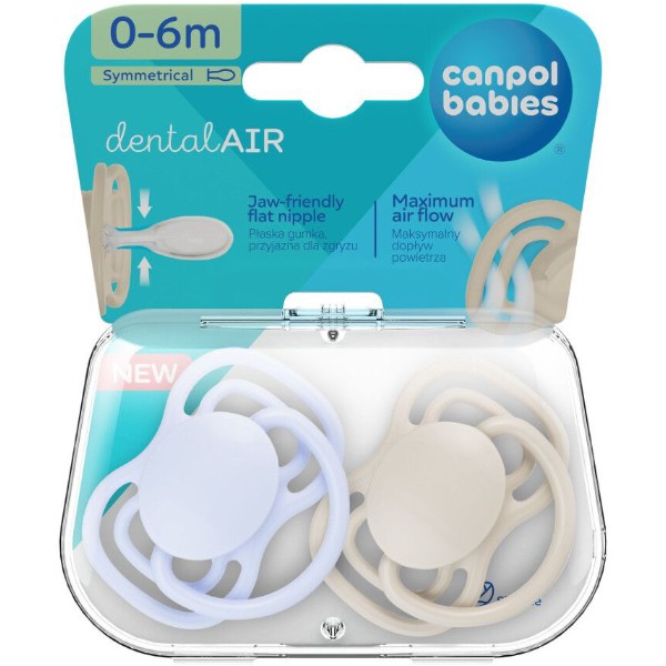 Фото - Симетрична пустушка Canpol babies 0-6 міс DENTAL AIR 2 шт. - блакитна (23/225_blu)