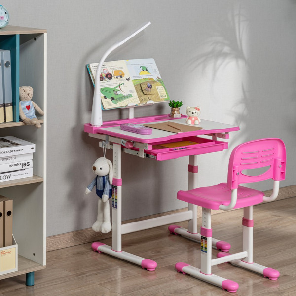 Фото - Комплект меблів шкільний 2 елементи FunDesk Bellissima Pink