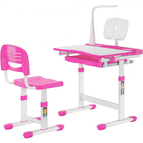 Фото - Комплект меблів шкільний 2 елементи FunDesk Bellissima Pink